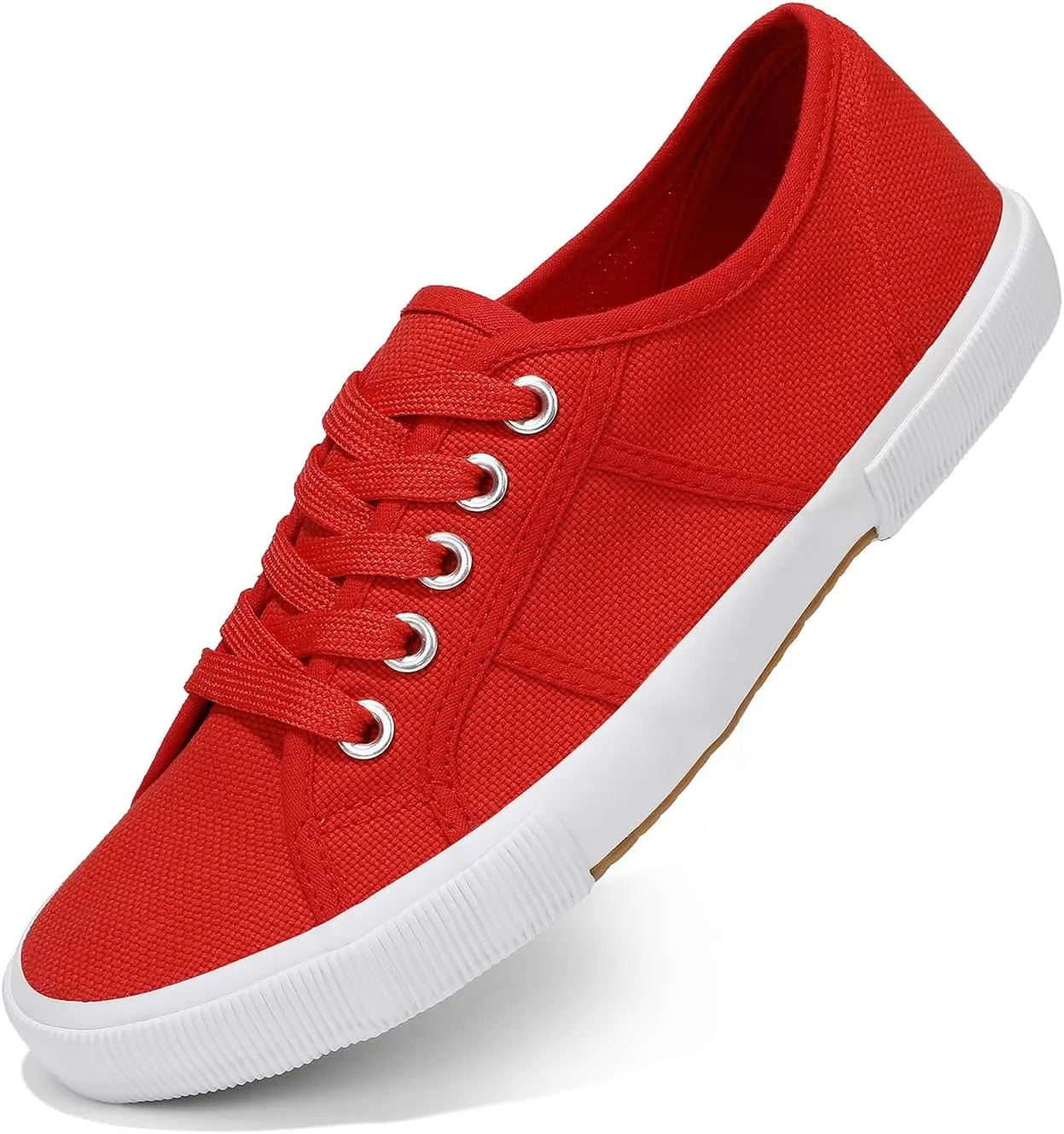 Luffymomo Women's Casual Canvas Shoes Comfortable Low Top Walking Shoes Classic Lightweight Lace-Up Fashion Sneakers