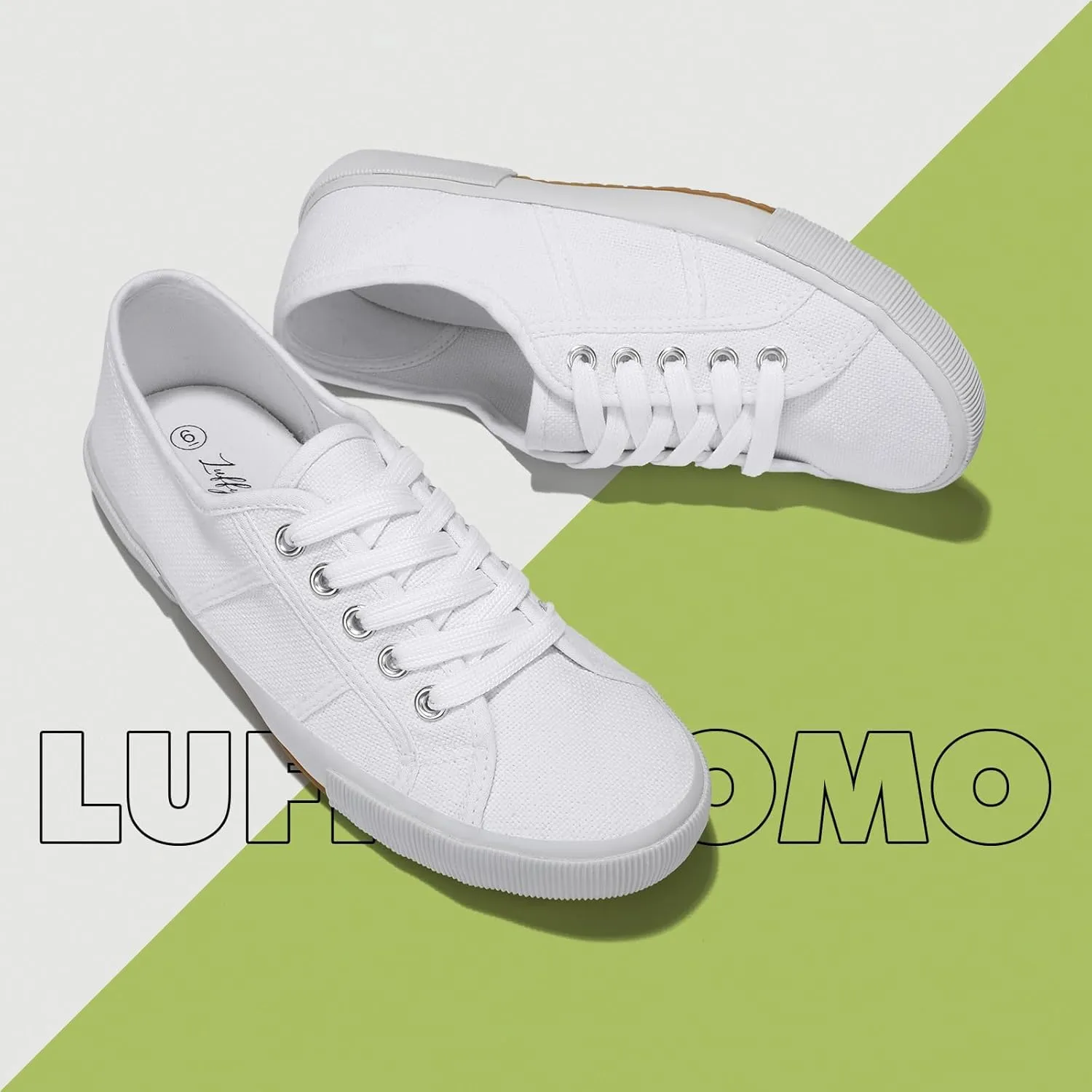 Luffymomo Women's Casual Canvas Shoes Comfortable Low Top Walking Shoes Classic Lightweight Lace-Up Fashion Sneakers