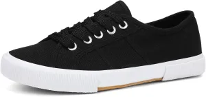 Luffymomo Women's Casual Canvas Shoes Comfortable Low Top Walking Shoes Classic Lightweight Lace-Up Fashion Sneakers