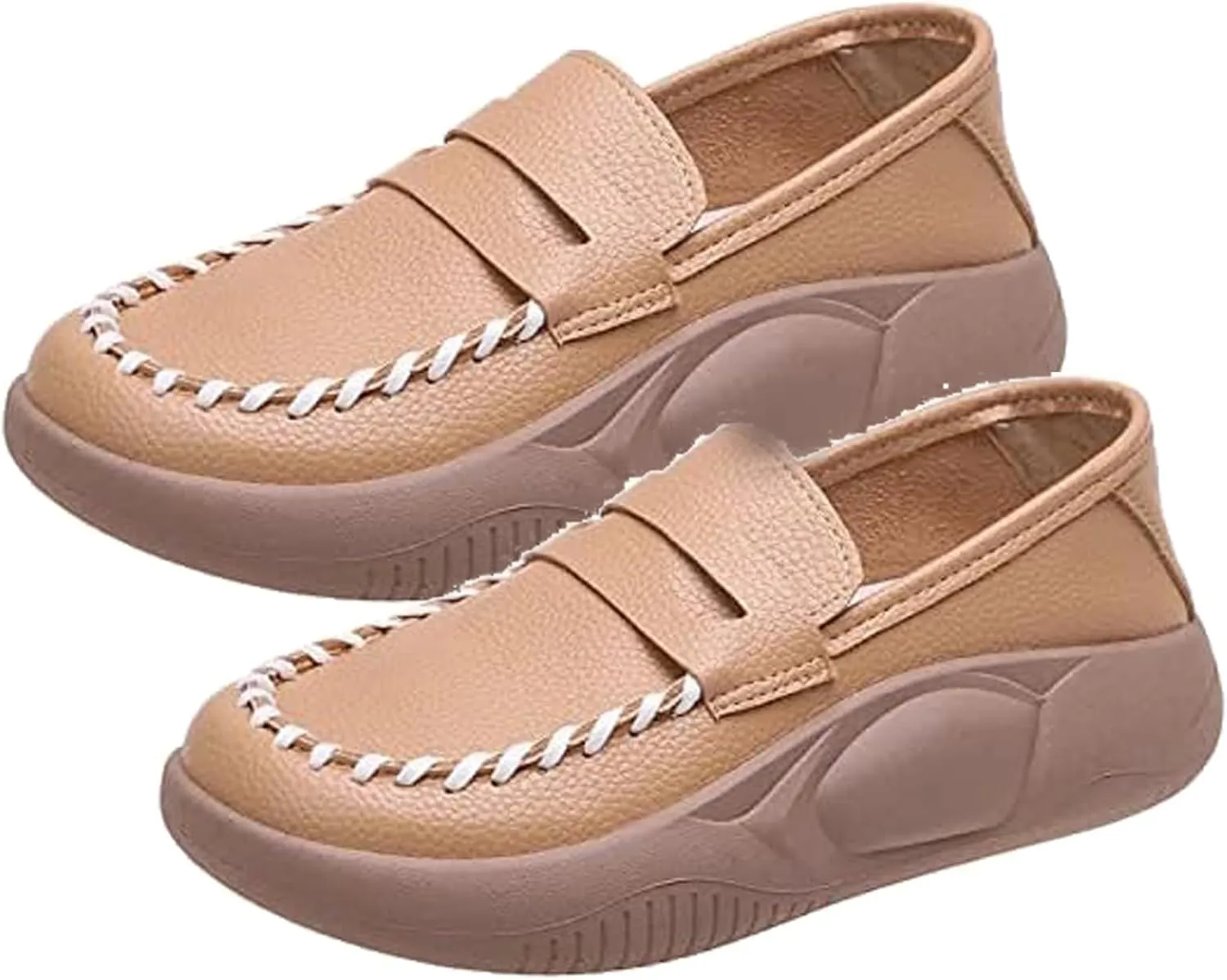 Lurebest Shoes for Women,Soft Soled Pure Cowhide Corrective Loafers for Women,Women's Thick Soled Platform Sports Shoes