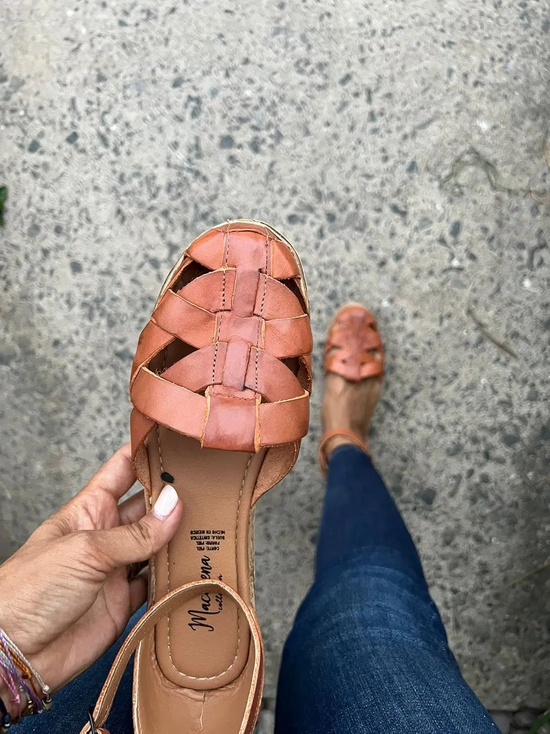 Macarena Collection Sandals women Huarache Sandal Colorful Leather Mexican Style 07