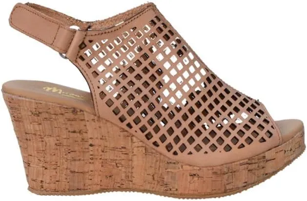 Macarena Collection Women's Flatform Wedge Casual Sandal Handmade Women's Woven Leather Wedge Sandals with Cork Heel - Mexican Artisan Crafted Style 4170