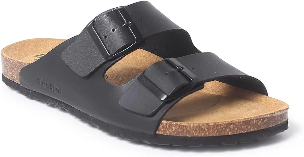 Marbella Two Strap Bio Sandals for Women - Sustainable, Eco Friendly, Vegan Leather Sandals. Recycled Upper, Comfy Insole, Cork Midsole, EVA Sole. Made in Spain