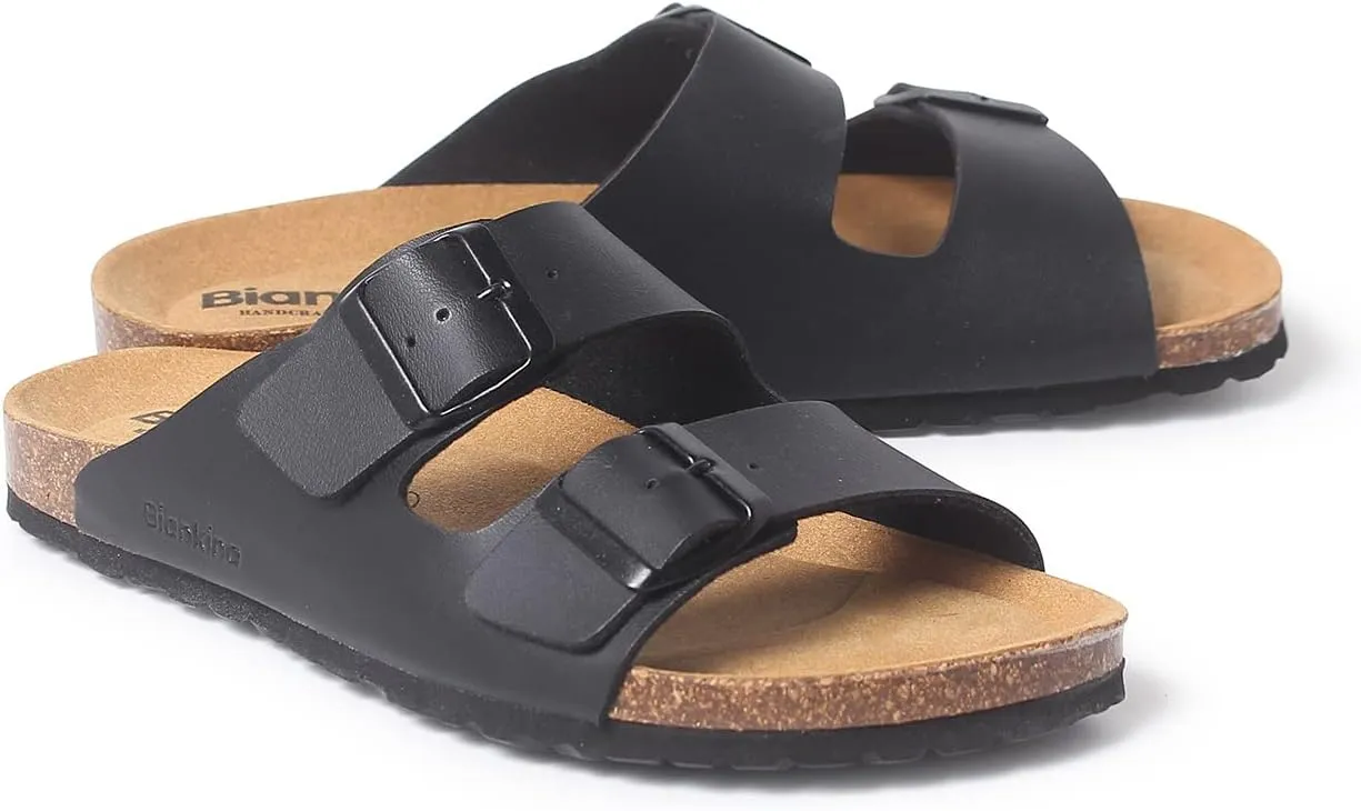 Marbella Two Strap Bio Sandals for Women - Sustainable, Eco Friendly, Vegan Leather Sandals. Recycled Upper, Comfy Insole, Cork Midsole, EVA Sole. Made in Spain