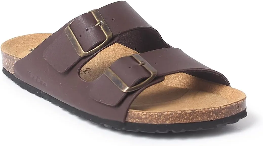 Marbella Two Strap Bio Sandals for Women - Sustainable, Eco Friendly, Vegan Leather Sandals. Recycled Upper, Comfy Insole, Cork Midsole, EVA Sole. Made in Spain
