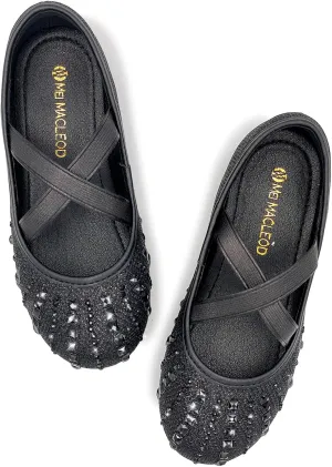 Mei MACLEOD Girl's Mary Jane Shoes Ballerina Shoes, Princess Dress Shoes for Party Wedding
