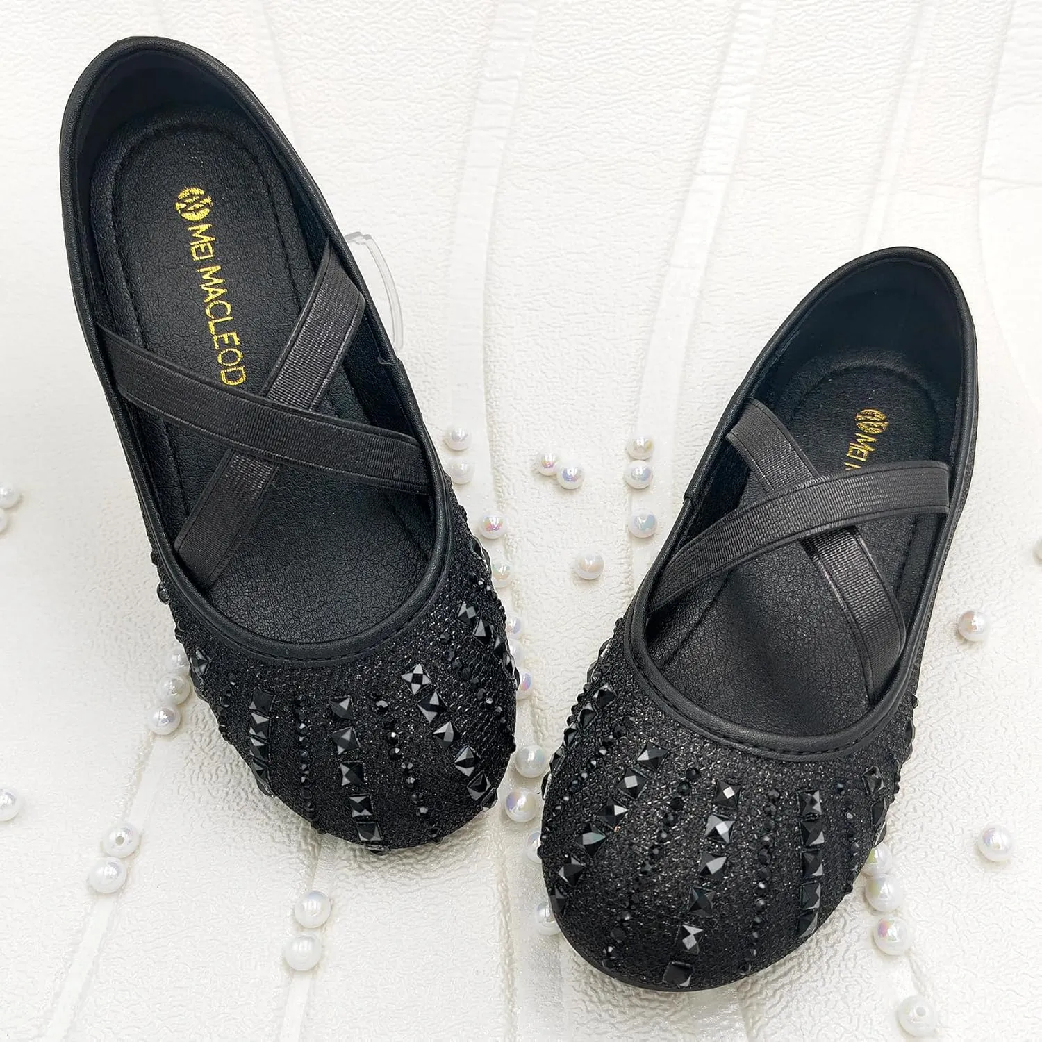 Mei MACLEOD Girl's Mary Jane Shoes Ballerina Shoes, Princess Dress Shoes for Party Wedding
