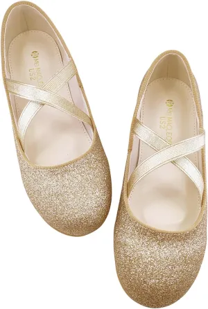 Mei MACLEOD Girl's Mary Jane Shoes Ballerina Shoes, Princess Dress Shoes for Party Wedding