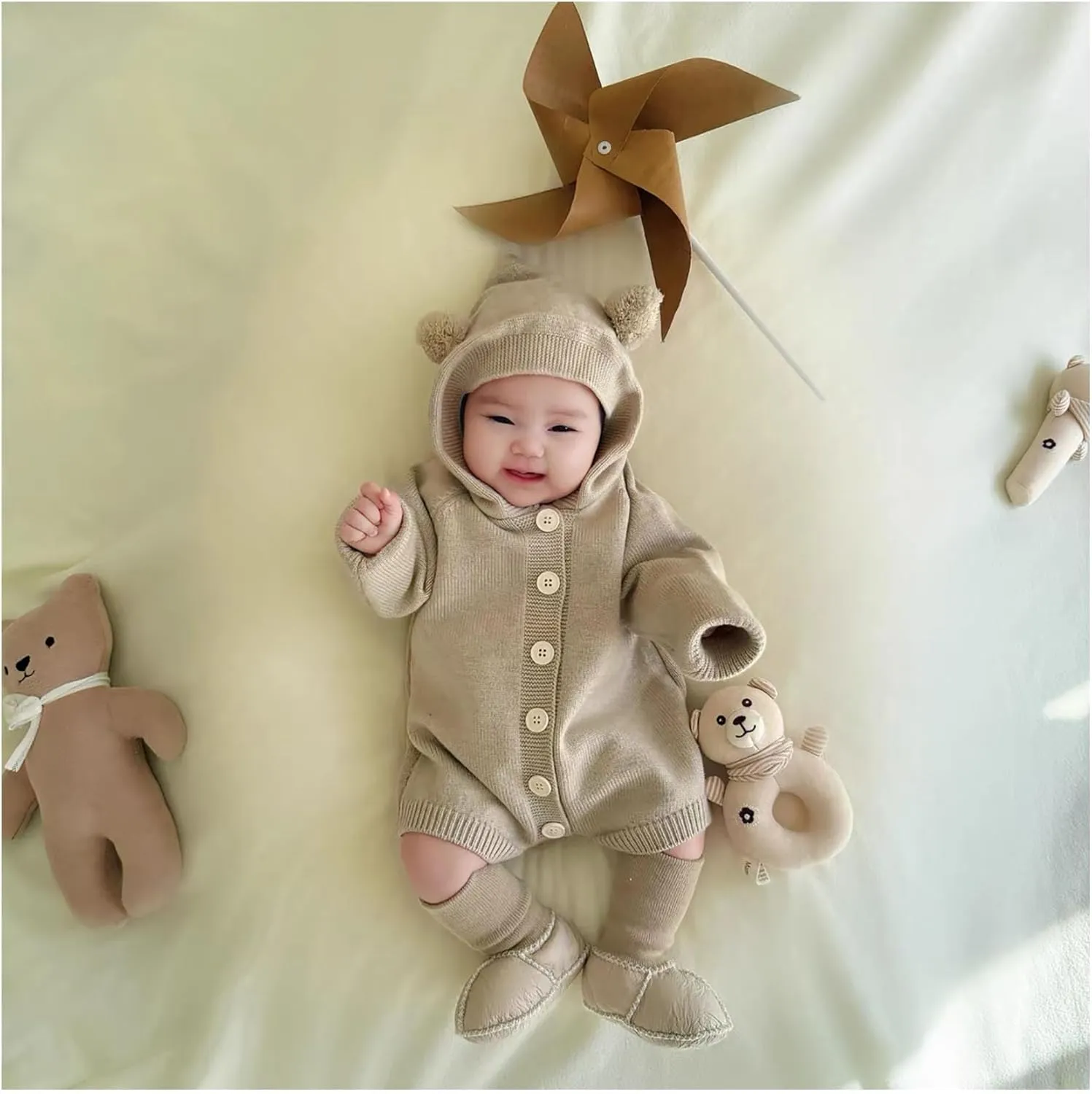 Mel&Syd Fleece Baby Booties, Unisex Geninue Australian Sheepskin Baby Booties, Infant Booties 0-12 Months