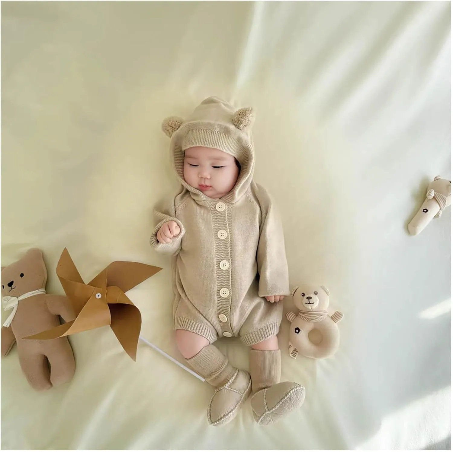 Mel&Syd Fleece Baby Booties, Unisex Geninue Australian Sheepskin Baby Booties, Infant Booties 0-12 Months