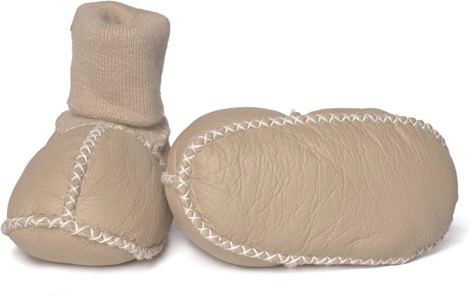 Mel&Syd Fleece Baby Booties, Unisex Geninue Australian Sheepskin Baby Booties, Infant Booties 0-12 Months