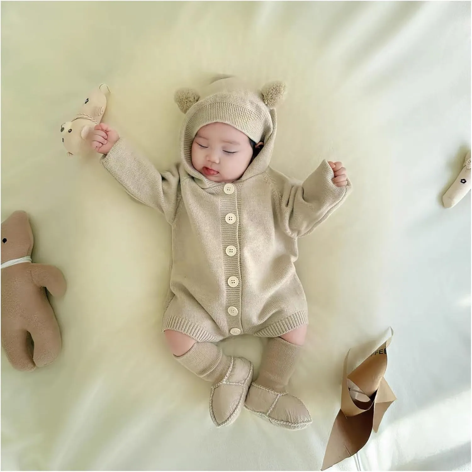 Mel&Syd Fleece Baby Booties, Unisex Geninue Australian Sheepskin Baby Booties, Infant Booties 0-12 Months