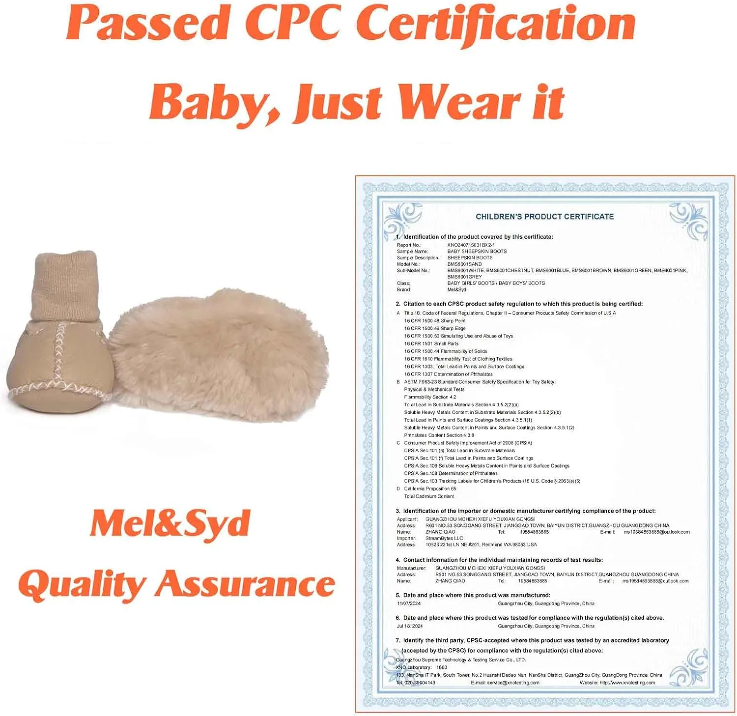 Mel&Syd Fleece Baby Booties, Unisex Geninue Australian Sheepskin Baby Booties, Infant Booties 0-12 Months