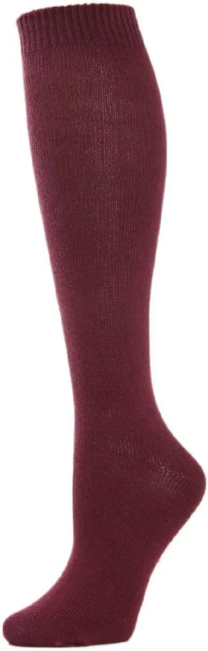 MeMoi Solid Knit Knee High Socks for Women, Comfortable Cotton Blend Knee High Socks - One Size