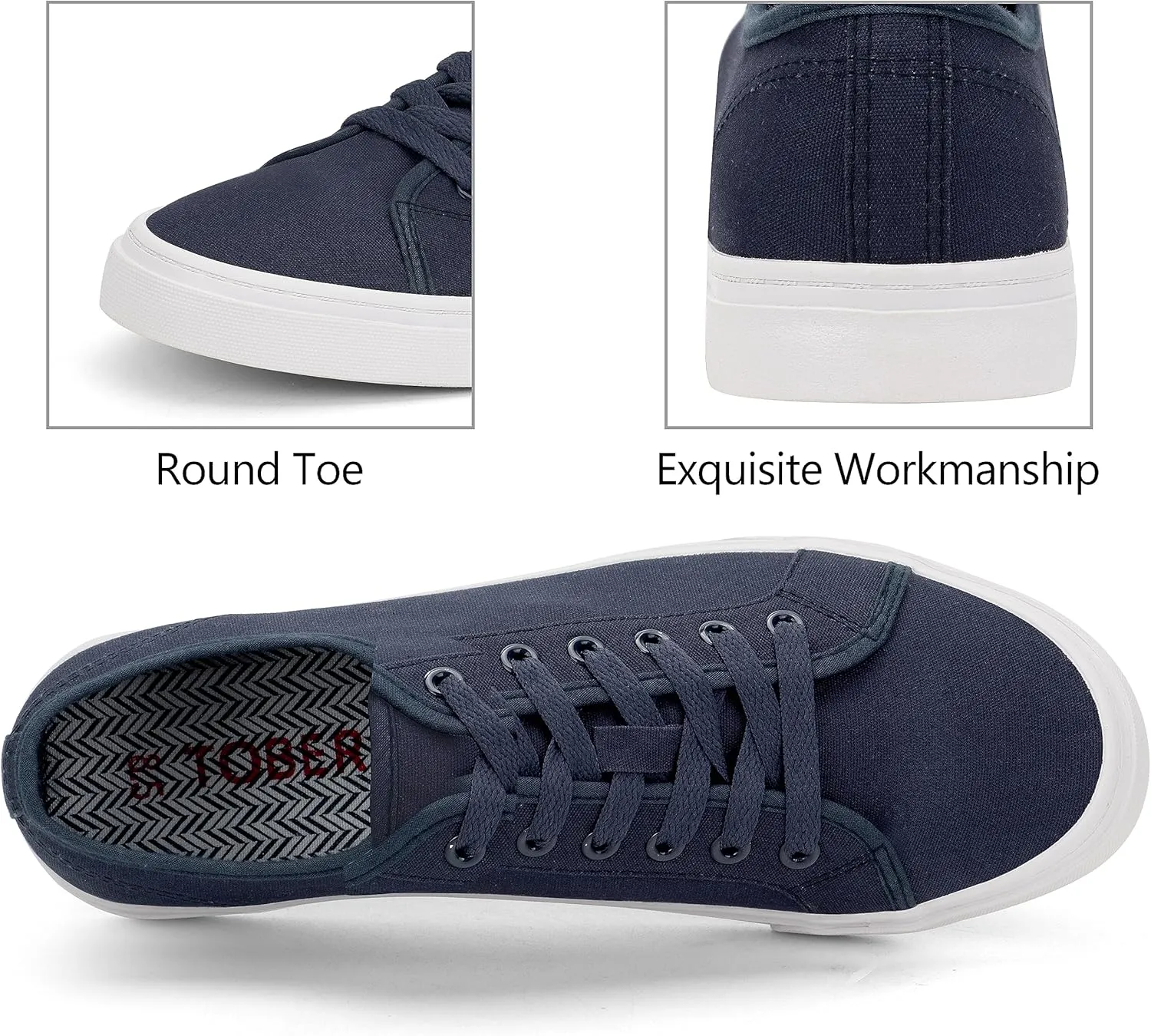 Men's Black Classic Low Top Shoes Canvas Fashion Sneaker with Soft Insole Causal Dress Shoes for Men Comfortable Walking Shoes