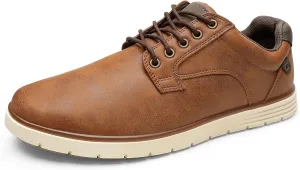 Men's Casual Dress Sneakers Lace Up Formal Oxfords Dress Shoes for Men Slip-on Comfortable Brown Shoes for Bussiness/Travel/Work