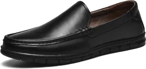 Men's Classic Business Leather Driving Loafers Fashion Comfortable Non-Slip Soft Casual Boat Shoes Formal Dress Shoes