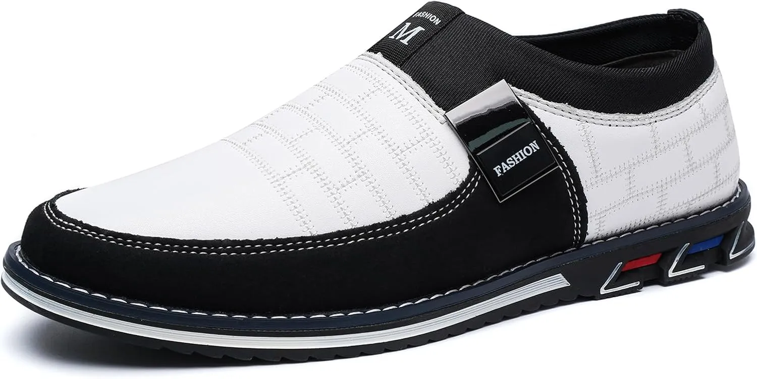 Men's Loafers Casual Slip On Shoes Soft Dress Loafers for Men Leather Comfort Lightweight Driving Travel Walking Shoes for Adult Male