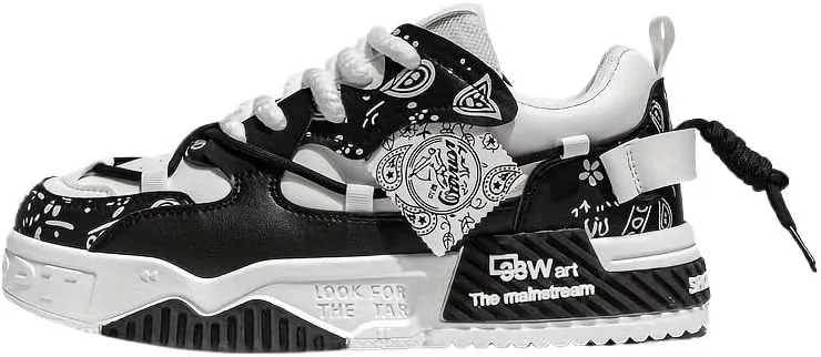 Men's mid-Help Casual PU Sneakers Street Retro Style Outdoor Activities