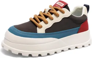 Men's Platform Retro Sneakers Classic Trainers Casual Footwear Tennis Running Chunky Lace - up Stylish Walking Shoes