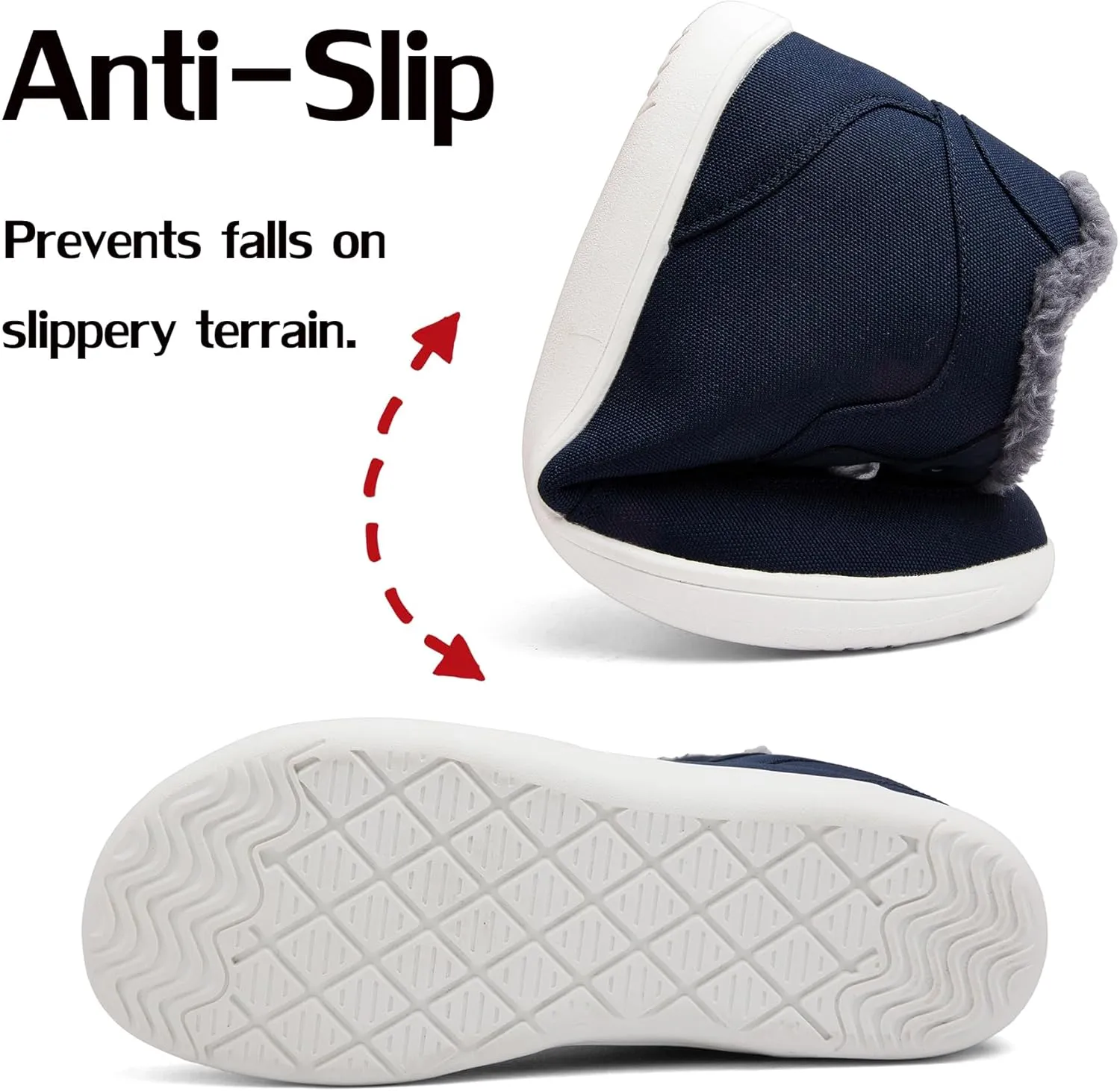 Men's Snow Ankle Boots - Fur Lined Winter Warm Anti-Slip Water Resistant Booties - Outdoor Walking Boots 6.5-11.5US