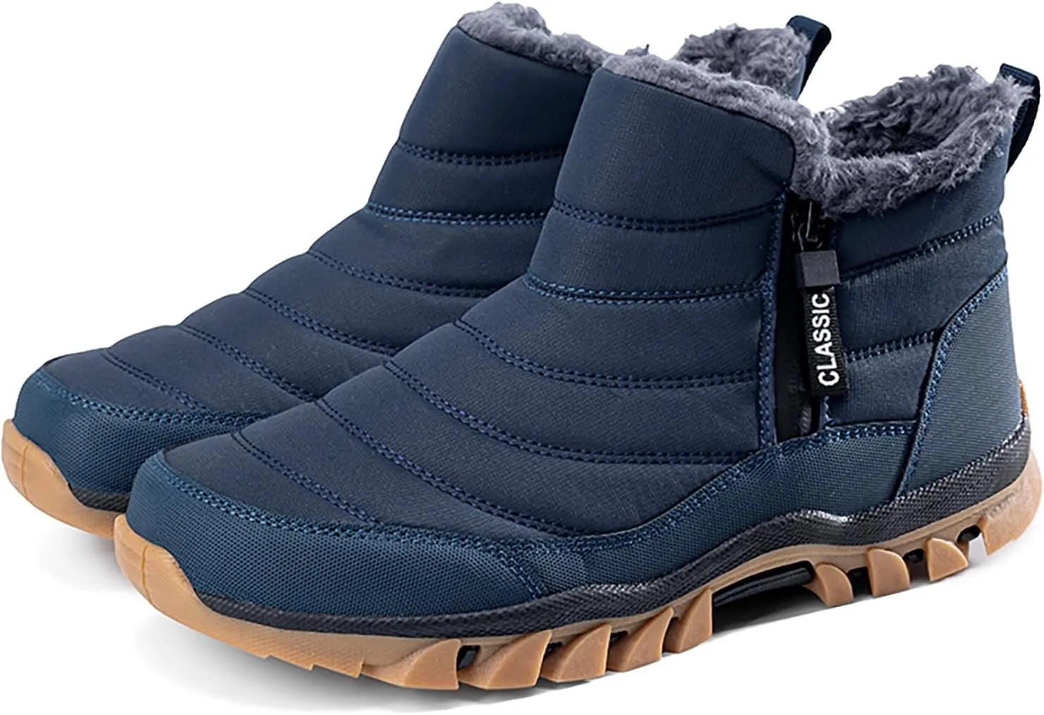 Men's Snow Boots Lightweight Waterproof Winter Boots Fur Lined Anti-slip Cold Weather Shoes Winter Trekking Warm Ankle Boots