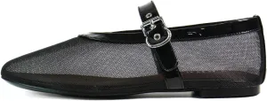 Mesh Ballet Flats for Women Round Toe Buckle Strap Comfy Casua Office Ballerina Mary Jane Flats Shoes
