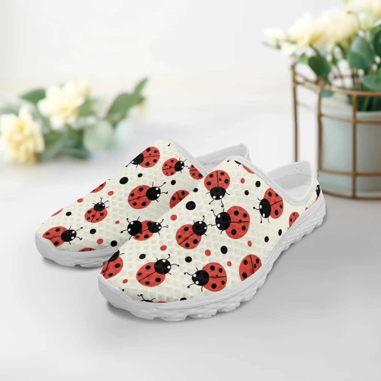 Mesh Flats Water Shoes for Women Slip On Barefoot Aque Shoes Womens Mules for Summer Quick Dry Casual Walking Flats