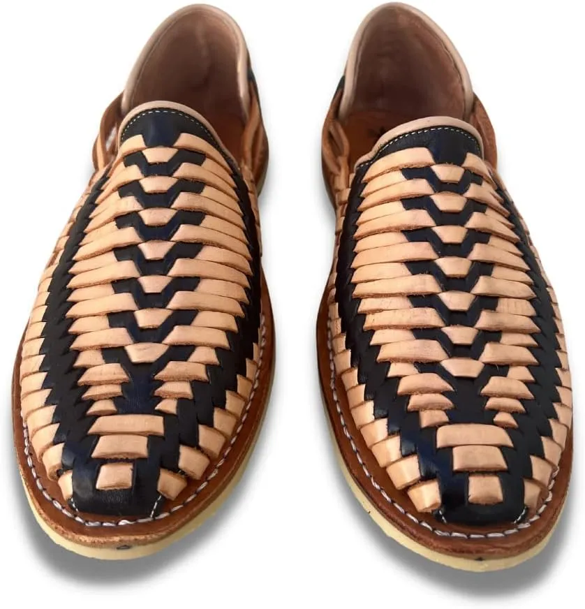Mexico en la Piel Leather Shoes for Mens in Black and Beige Color