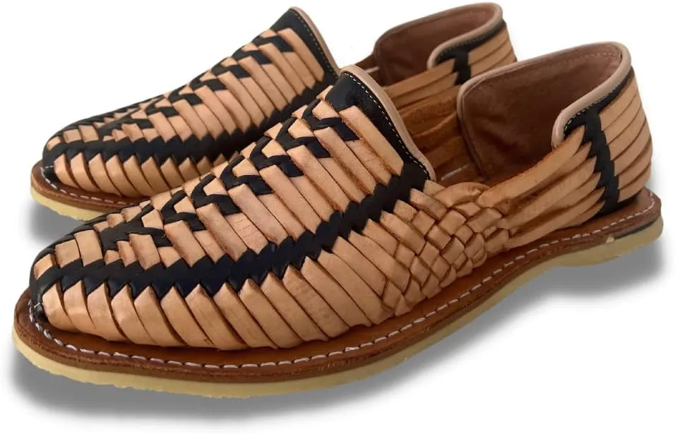 Mexico en la Piel Leather Shoes for Mens in Black and Beige Color