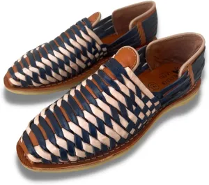 Mexico en la Piel Men's Huarache Sandals - Genuine Leather, Handmade, Slip-On, Closed-Toe, Comfortable Flats, 2 cm Rubber Sole, Casual Daily Use, Water Resistant