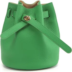 Mini Bucket Bag for Women, Full-Grain Cow Leather Crossbody Handbags Drawstring Fashion Designed Shoulder Purse