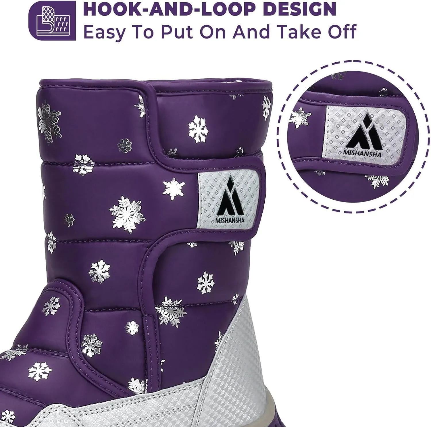 Mishansha Kids Snow Boots for Boys Girls Winter Boot Waterproof Warm Anti-Slip Cold Weather Shoes (Toddler/Little Kid/Big Kid)