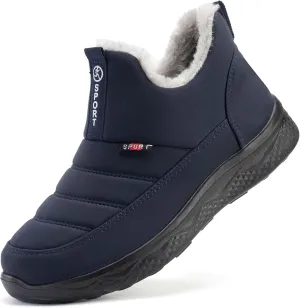 Moodeng Womens Snow Boots Warm Fur Lined Winter Boots Water-Resistant Slip on Ankle Booties Outdoor Comfortable Short Boots Lightweight