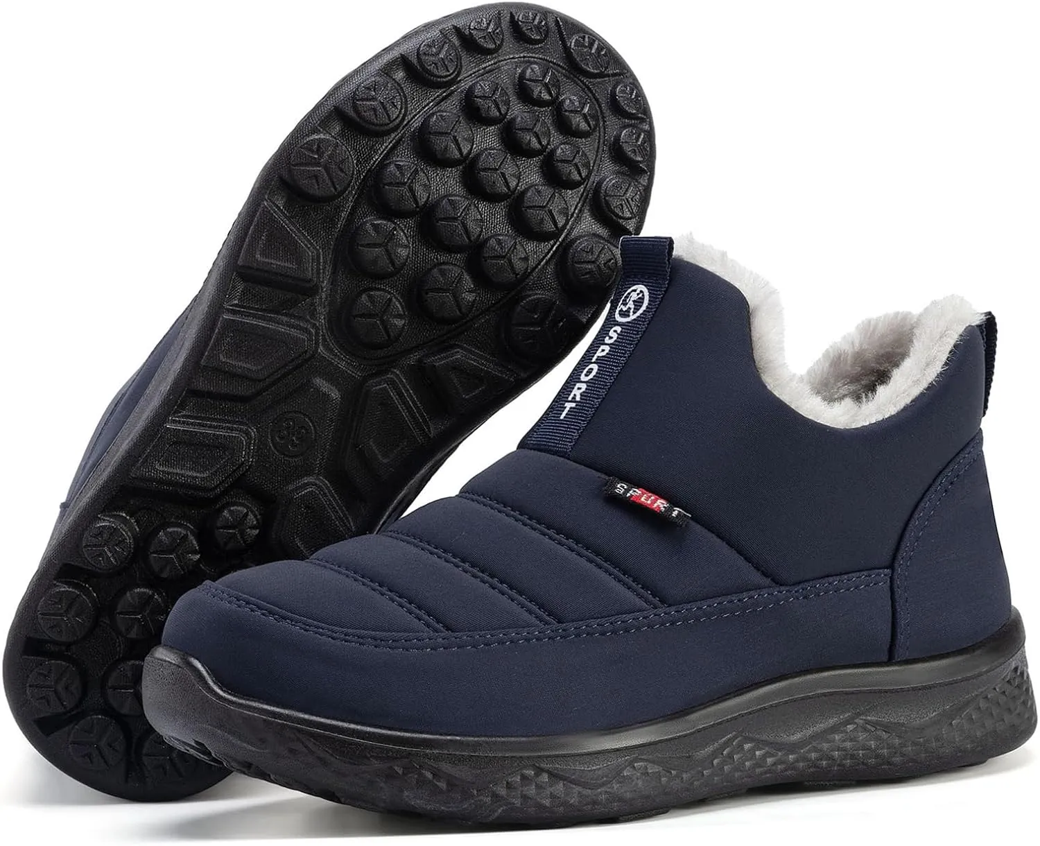 Moodeng Womens Snow Boots Warm Fur Lined Winter Boots Water-Resistant Slip on Ankle Booties Outdoor Comfortable Short Boots Lightweight