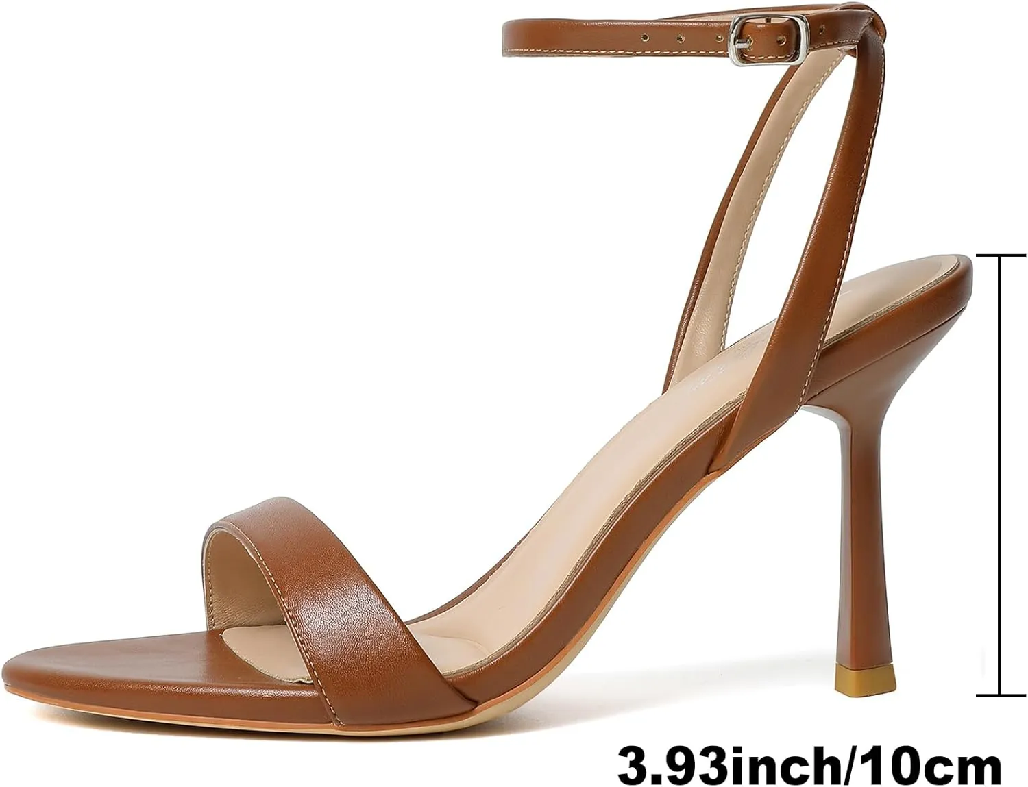 Mostrin Heels for Women Strappy Lace Up Ankle Strap Heels Pointed Open Toe Stiletto High Heeled Sandals for Prom, Party, Daily
