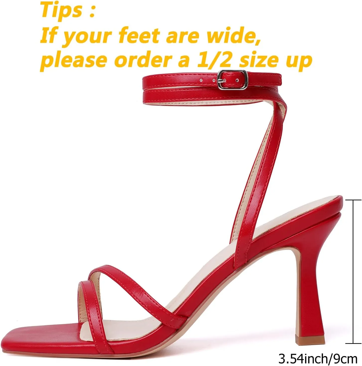 Mostrin Womens Sandals Strappy Heels for Women Ankle Strap Lace Up Heels Square Open Toe Heels Tie Up Stiletto High Heeled Sandals for Prom, Party, Daily Wear