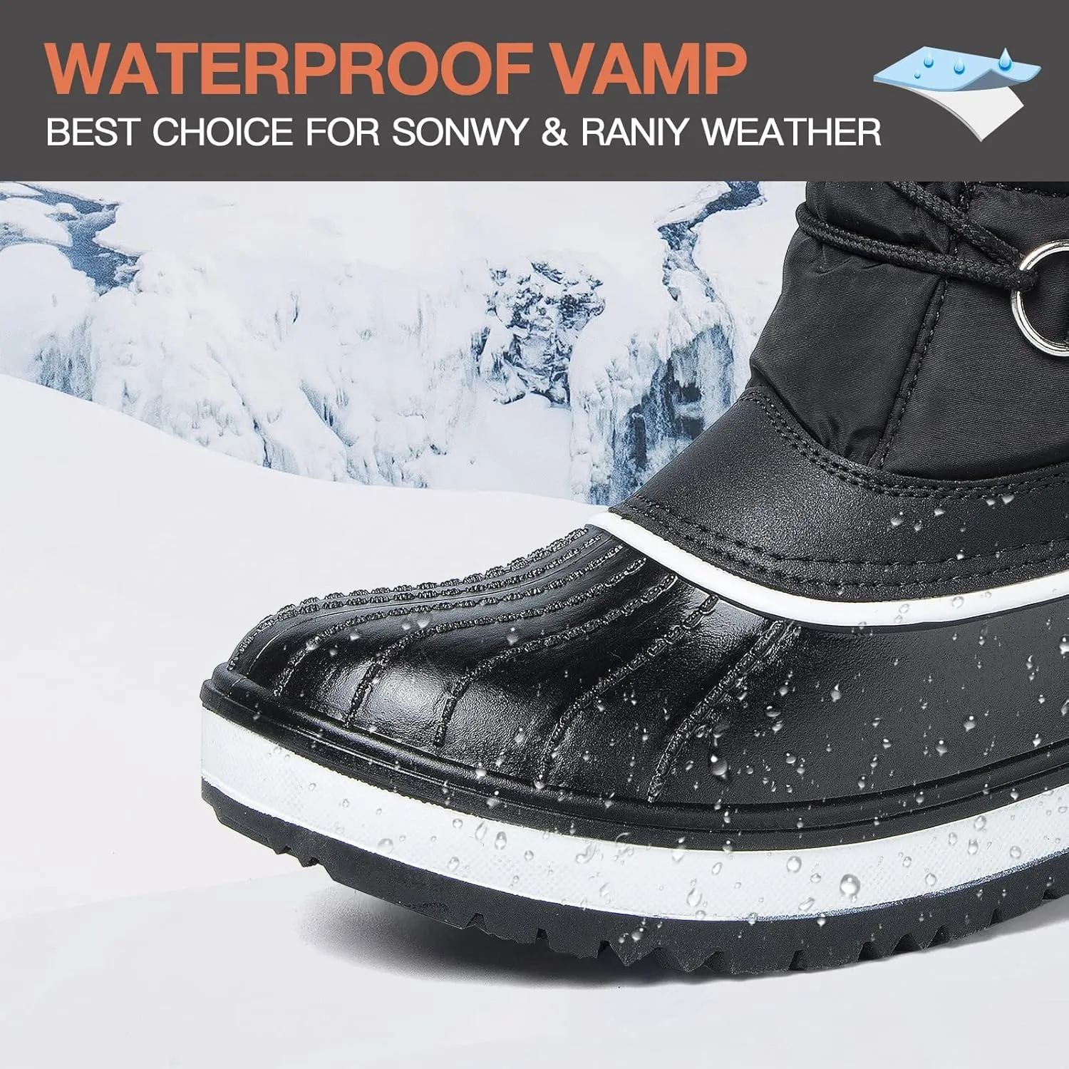 mysoft Women's Waterproof Winter Boots, Warm Insulated Snow Boots for Outdoor