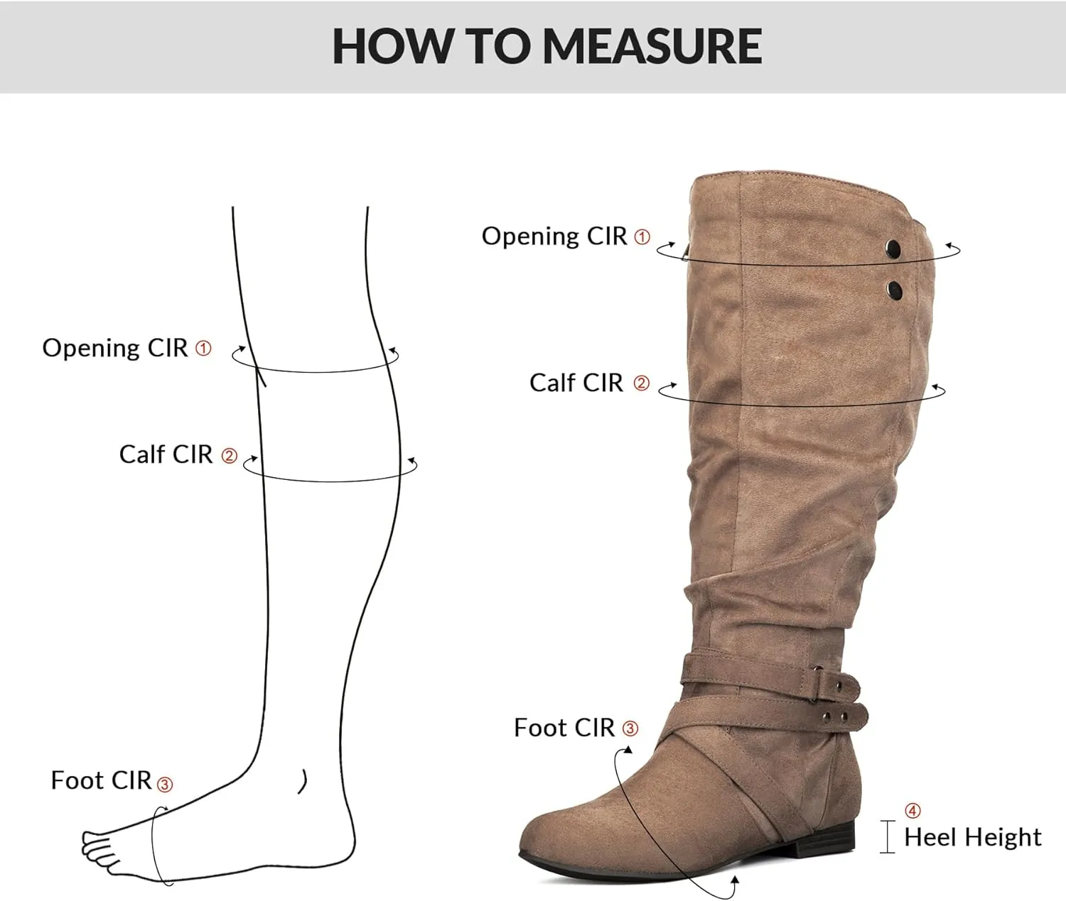 mysoft Women's Wide Calf Knee High Boots Flat Tall Boots with Side Zippers