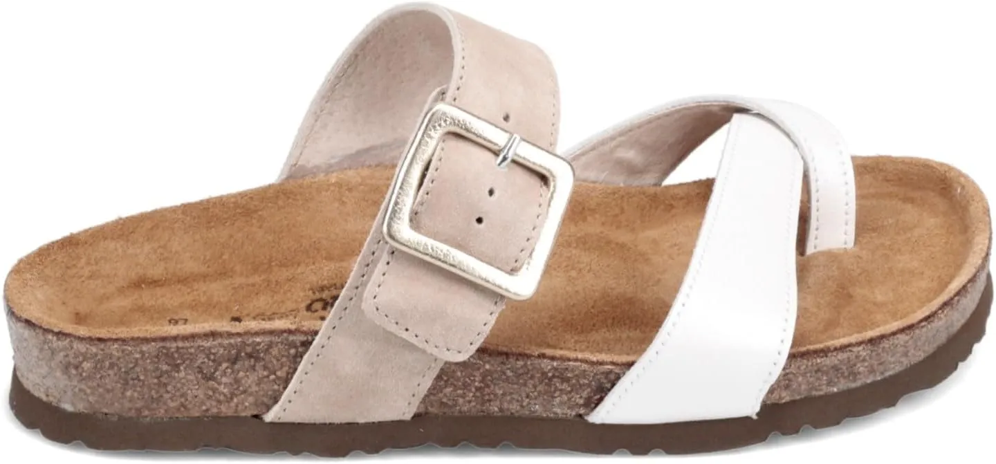 NAOT Footwear Fresno Women’s Toe Loop Slide Sandal with Cork Footbed and Arch Support - Buckle - Comfort and Support – Lightweight and Perfect for Travel – Medium to Wide Fit