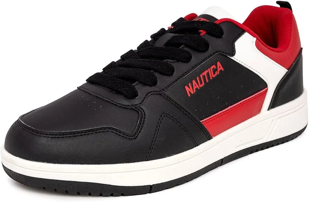 Nautica Men's Classic Low-Top Sneakers – Retro Lace-Up Casual Shoes for Tennis and Basketball-Inspired Style