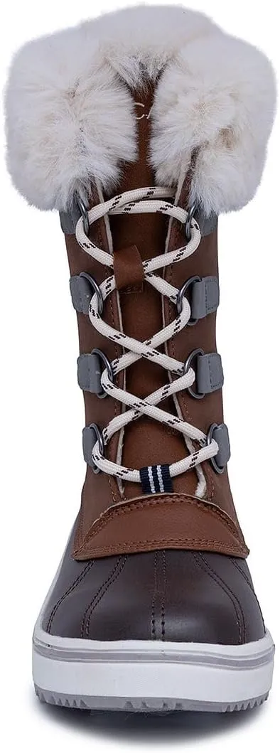 NAUTICA Women's Lace-Up Winter Snow & Rain Boots - Water-Resistant Insulated Boots with Cozy Faux Fur Lining for Warmth and Comfort - Glenoak