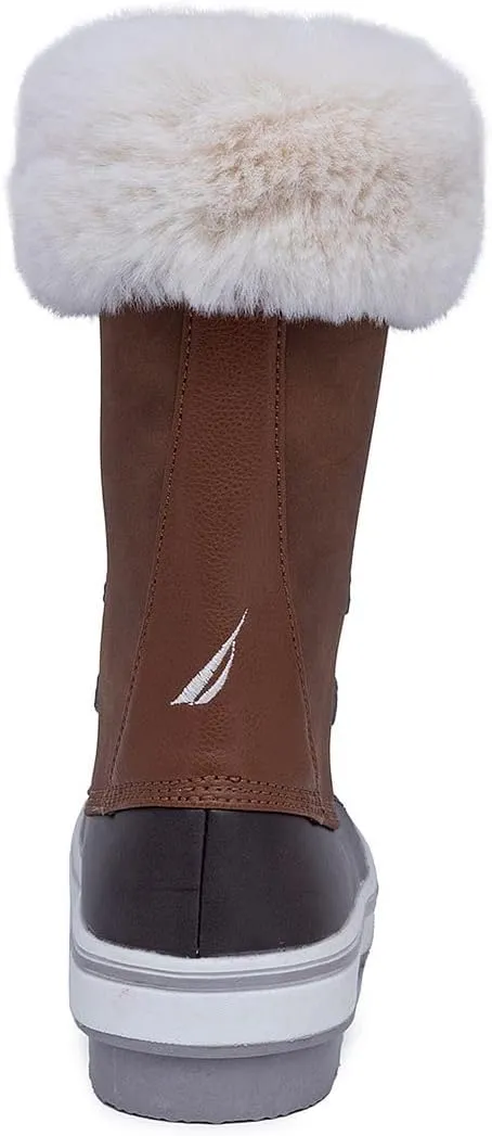 NAUTICA Women's Lace-Up Winter Snow & Rain Boots - Water-Resistant Insulated Boots with Cozy Faux Fur Lining for Warmth and Comfort - Glenoak