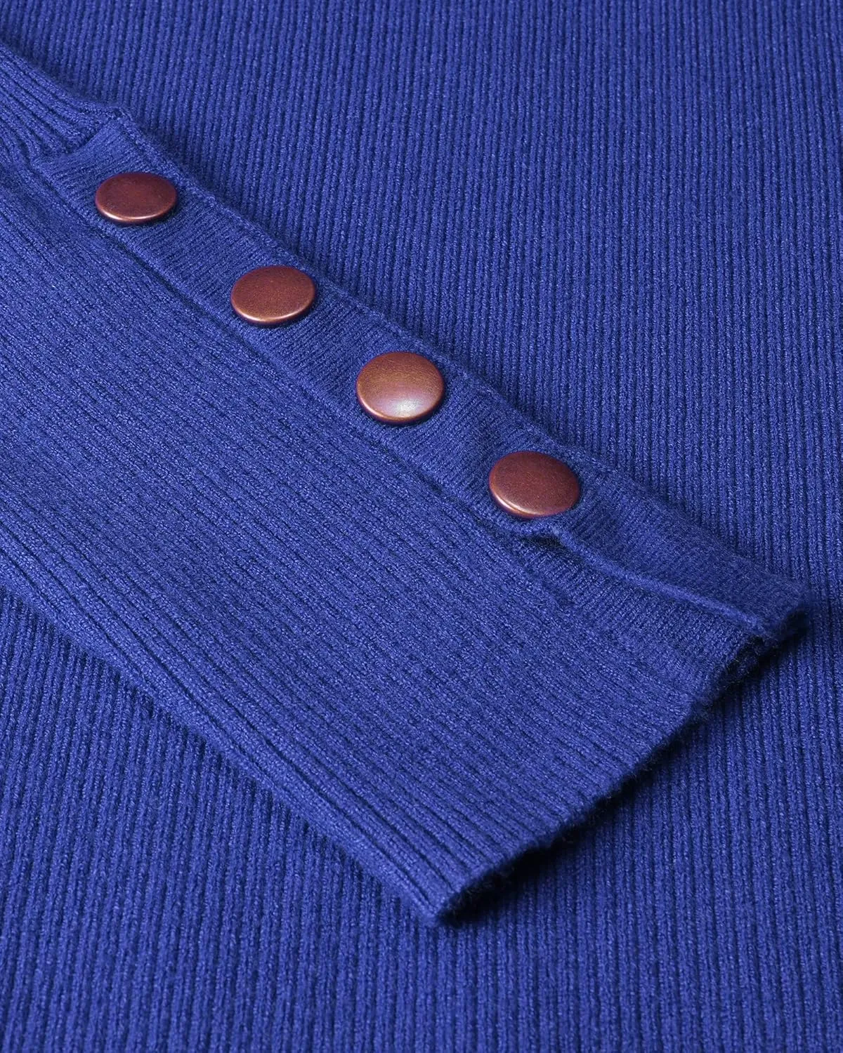 Newshows Women's Fall Fashion Sweater Long Sleeve Crew Neck Button Stretch Casual Pullover Tops Winter Clothes Trendy