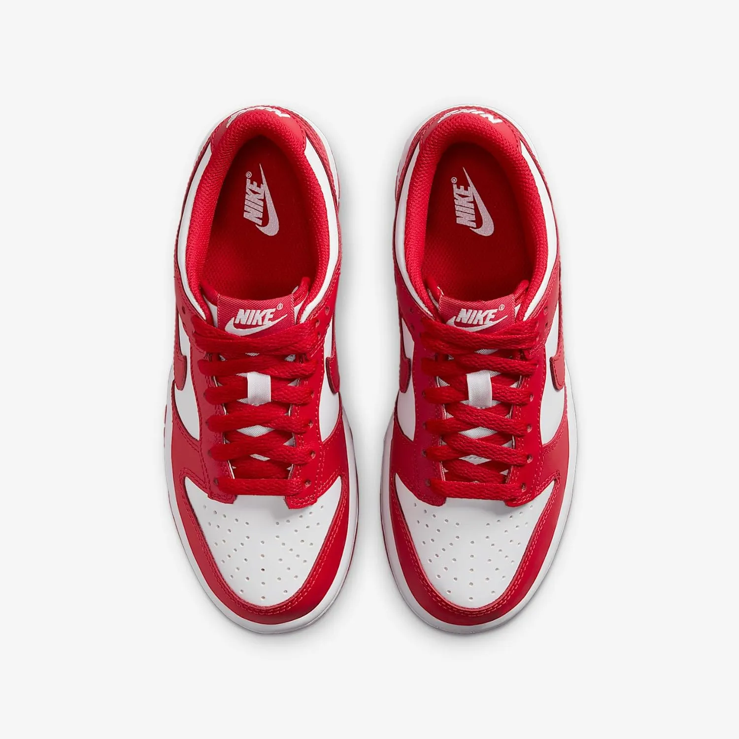 Nike Dunk Low Big Kids' Shoes (FB9109-119, White/University Red)