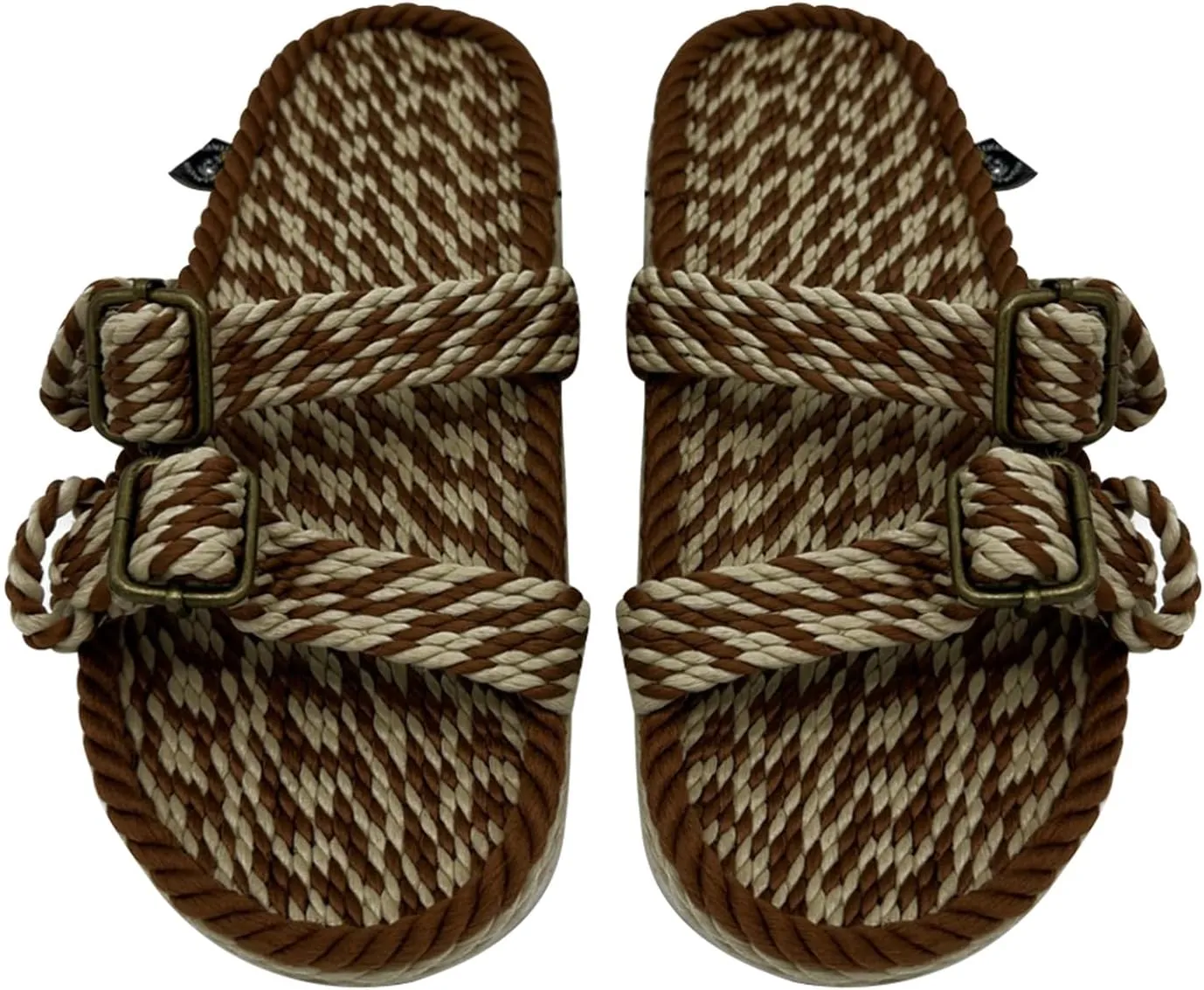 Nomadic State of Mind Rope Sandals, Double Buckle Sandals For Men and Women, Unisex, Handmade Shoes with Non-Slip Sole, Straw Sandals