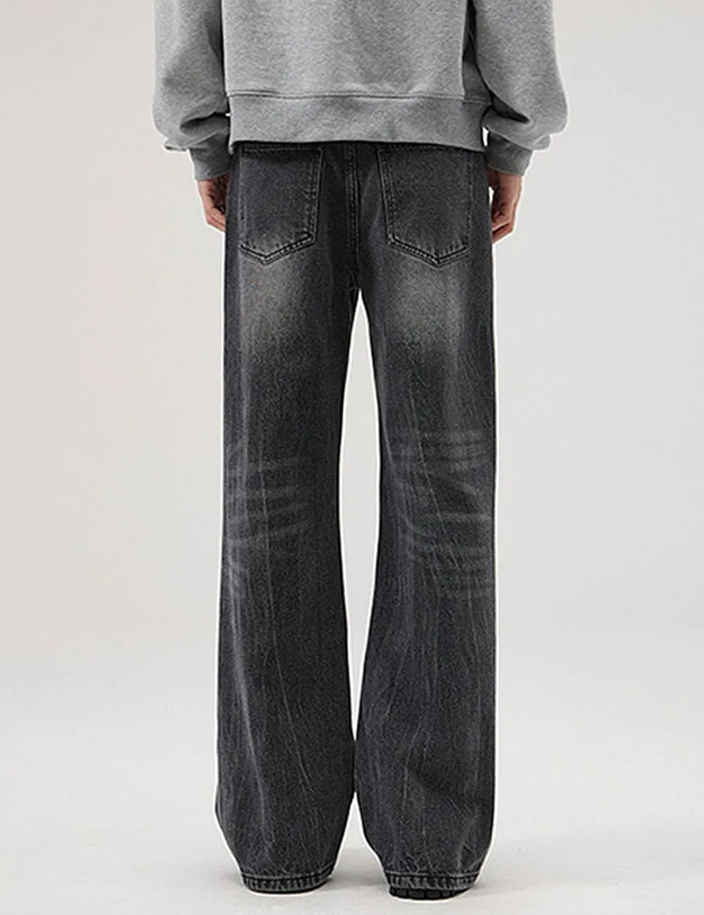 Nutriangee Men's Vintage Flared Leg Jeans Loose Fit Relaxed Bell Bottom Denim Pants