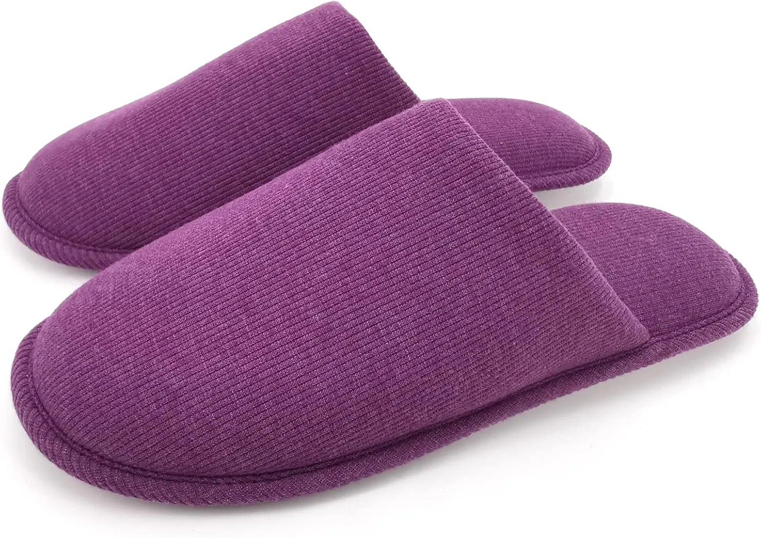 ofoot Womens Indoor Memory Foam Cotton Scuff Slippers Slip On Summer House Shoes Flats Breathable Lightweight Washable Non Skid Rubber Soles