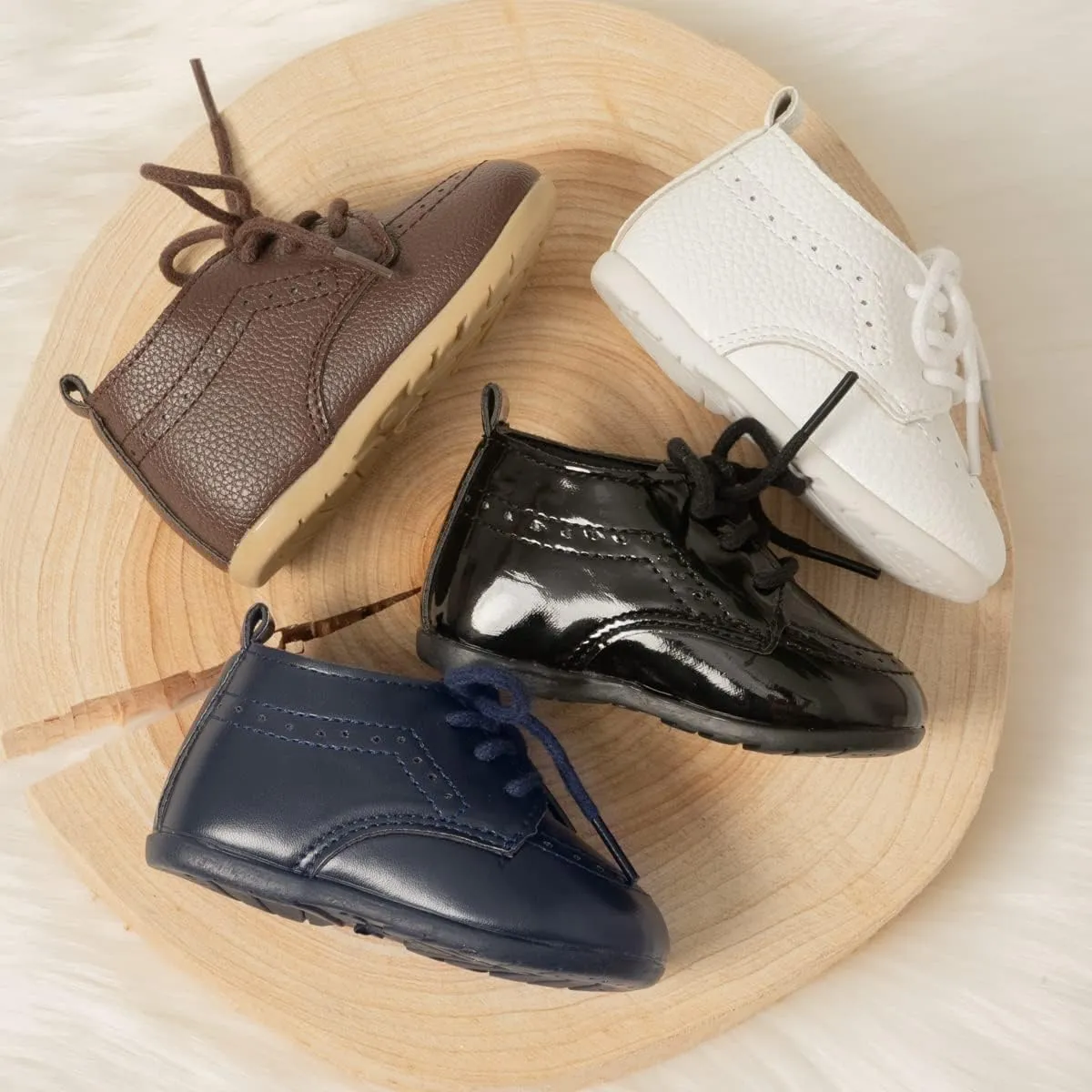ohsofy Infant Baby Boy Oxford Shoes PU Leather Loafers Rubber and Soft Sole Wedding Dress Shoes Toddler Girl Baby Walking Shoes
