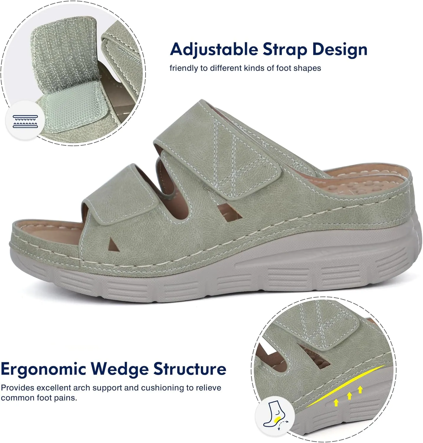 Ortho rest Women Arch Support Slides Orthotic Walking Sandals Orthopedic Sandals